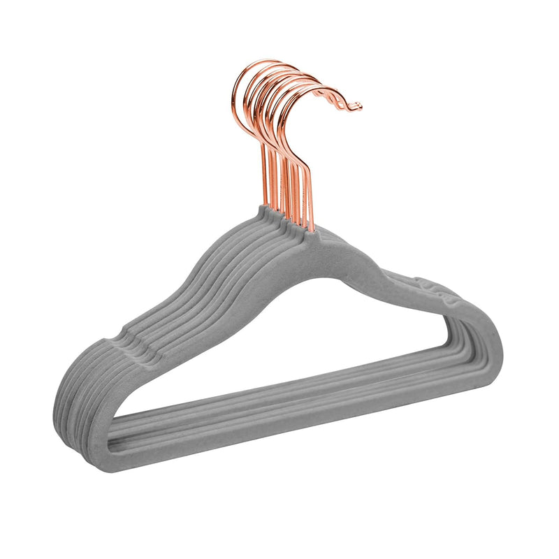 Premium Kids Velvet Hangers (Pack Of 50) With Copper/Rose Gold Hooks,Space Savin