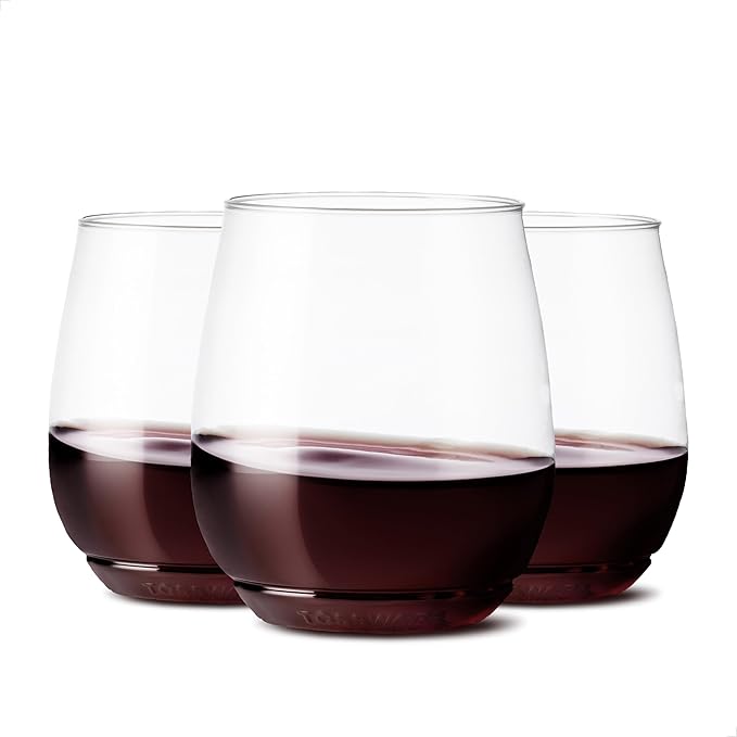 POP 14oz Vino SET OF 12, Recyclable, Unbreakable & Crystal Clear Plastic Wine Glasses, 12 Count (Pack of 1)