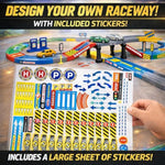 My First Speed Racing Assembly Track Builder Toy Playset - Starter Kit with 6 Diecast Cars, Accessories for Kids