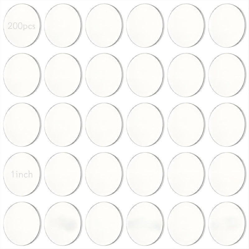 200 Pcs 1 Inch Acrylic Circle Blanks for DIY Crafts, Art & Display Bases