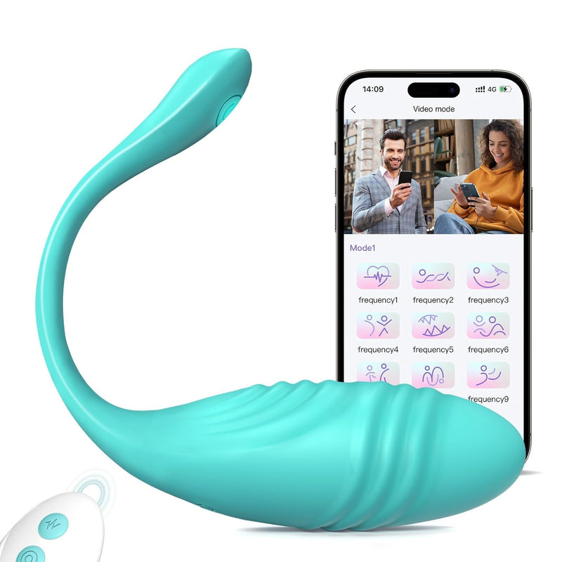 App Remote 3 In 1 Thrusting Vibrator, Wearable Sex Toys With 9 Thrusting & Vibrating Modes, Upgraded Long Distance Sex Toys For Women And Couple, Mute Adult Toys, Blue