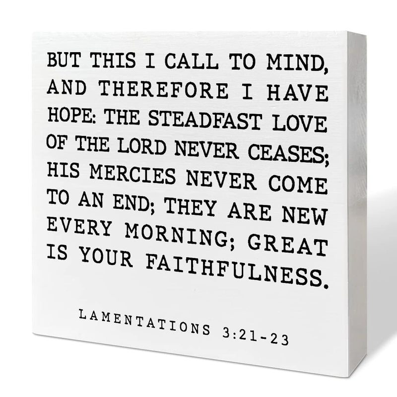 Christian Desk Wooden Box Sign Decor, Great Is Your Faithfulness, Home Office