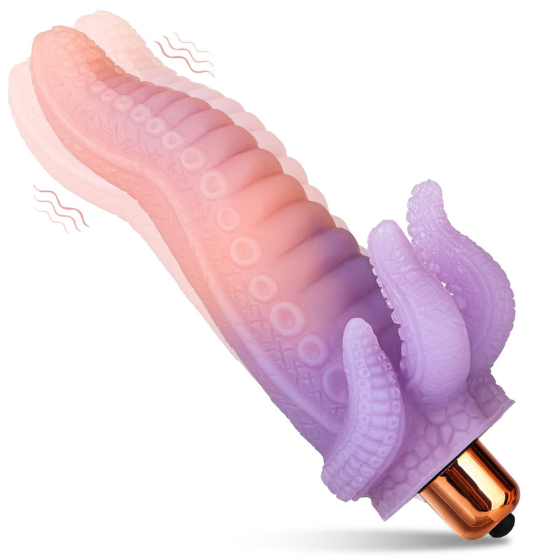 Tentacle Vibrat Vibrator For Men Women - Mini Vibrator With 10 Vibration Settings Body-Safe Flexible Silicone Bullet Vibrator Clitoral Vibrators Stimulator G-Spot Vibrator Adult Sex Toy