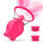 Sucking Vibrator Clit Sucker With 3 Brush Heads And Removable Cup, 8 Suckion 12 Rotation Modes Vibrators For Clitoral Nipple Stimulation, Rose Toy Adult Sex Toys For Women Or Couples Pleasure