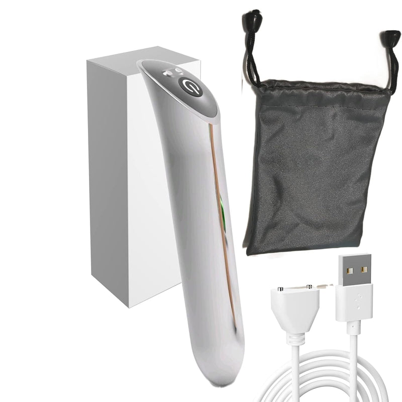 Toy Vibrator ? 5.1 Inch 10 Frequency ?Clitoral Stimulator Vibrator With Tongue Nipple Licking Thrusting G Spot Dildo With 10 Modes, Sex Stimulator For Women Silver