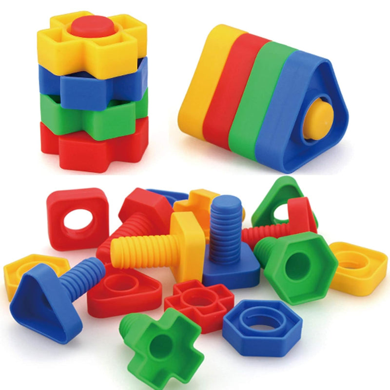 Jumbo Nuts And Bolts Toys 52Psc For Toddlers Preschoolers Kids, Stem Educat