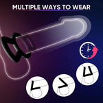 Silicone Cock/Penis Rings Set With 3 C-Ring Set - Create Firmer And Thicker Erections - Side Tabs For Easy Removal And Adjustment Adult Sex Toys For Men Or Couple Black