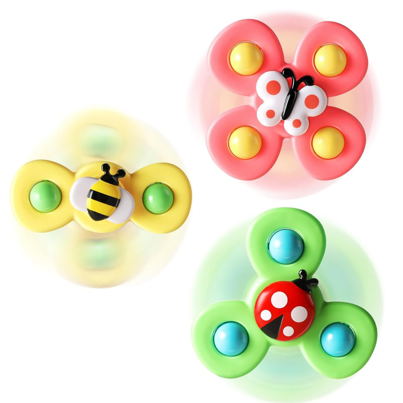 3Pcs Suction Cup Spinner Toys For 1 Year Old Boy Girlspinning Top Baby Toys