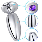 Metal Long Anal Plug Luxury Jeweled Tapered Butt Plug For Personal Masturbation Anal Training Sex Toy For Men Women
