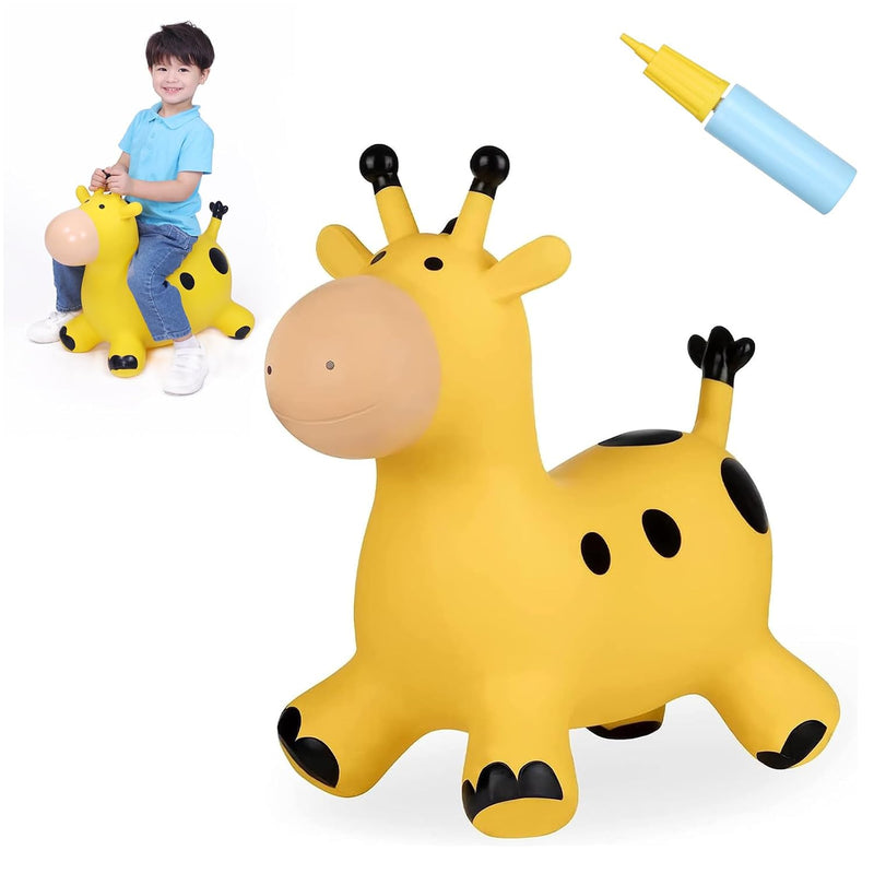 Giraffe Bouncy Horse Hopper Inflatable Jumping Horse, Ride On Rubber Bounci