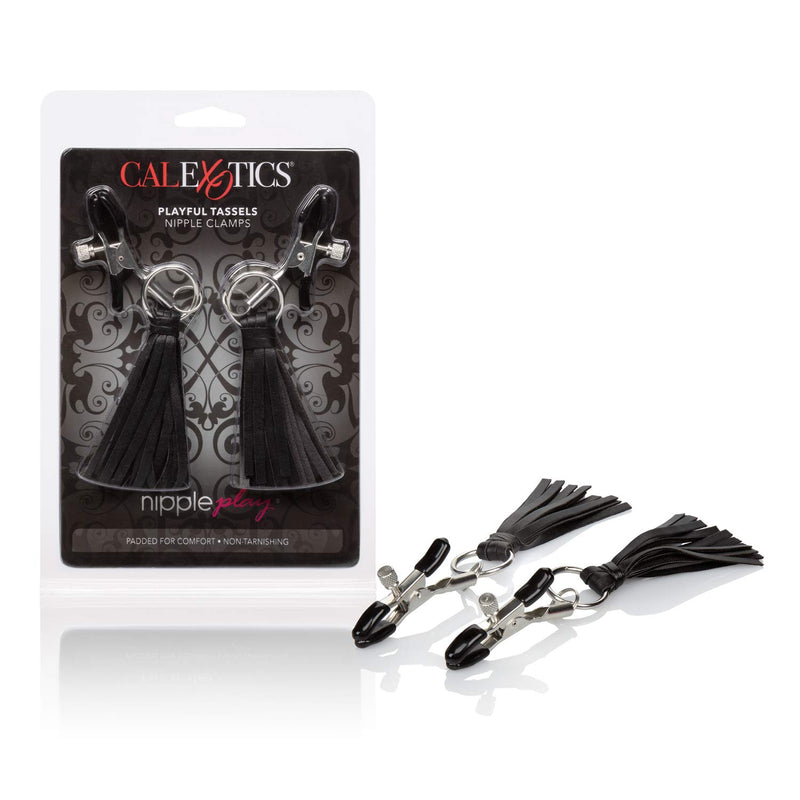 Novelties Nipple Play Playful Tassels Nipple Clamps - Black, 1 Count (12956Black_)