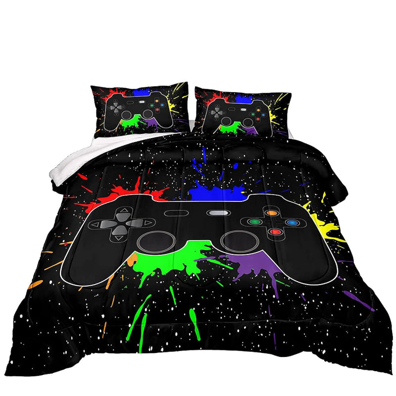 Gaming Comforter For Boys Teen,Game Contoller Bedding Set For Boys Kids,Down A