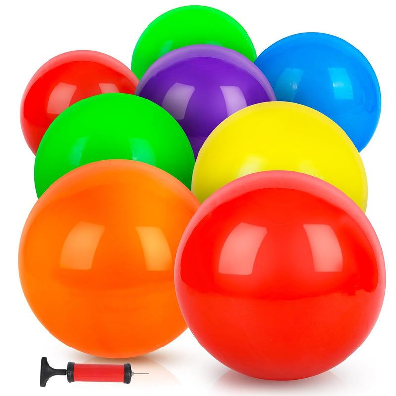 8Pcs Inflatable Bouncy Balls, Playground Balls Bouncing Sensory Balls With