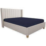 100% Cotton White Fitted Sheet Queen Size, Cool & Crisp Percale Weave Queen Be