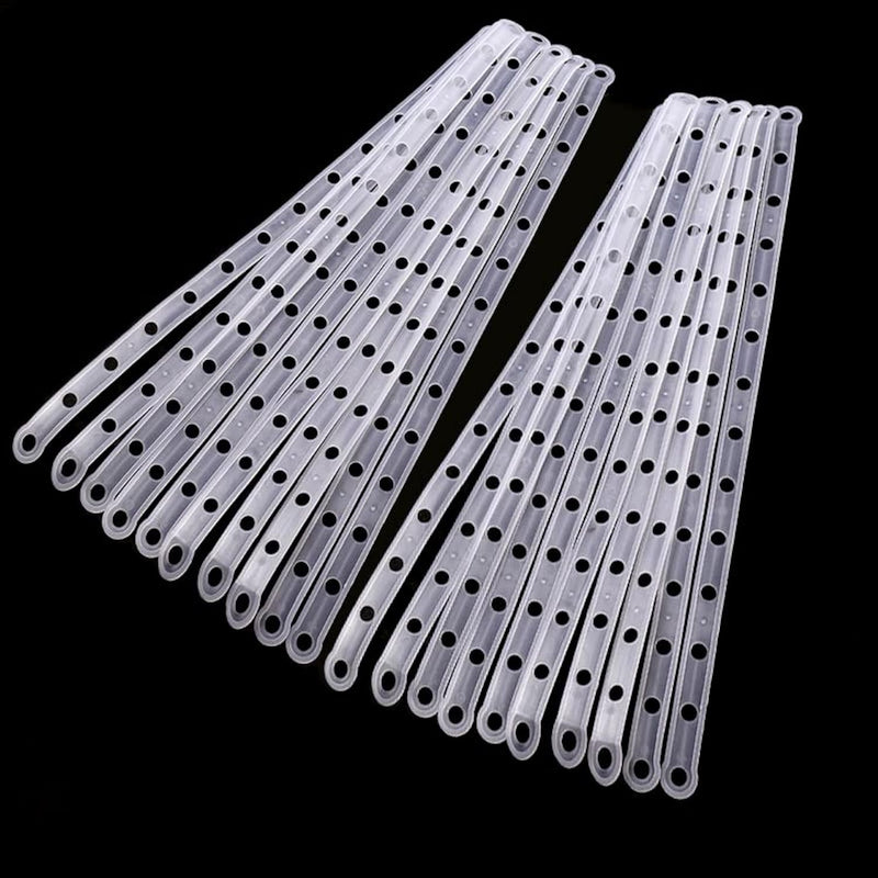 20 Pcs 18.9'' X 0.78'' White Plastic Display Hanger Strips With Holes For Coordi