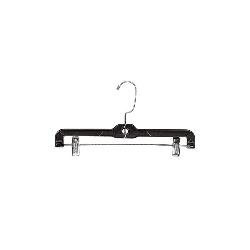 Sswbasics 14-Inch Black Plastic Skirt And Pants Hangers - Pack Of 20 With Chrome