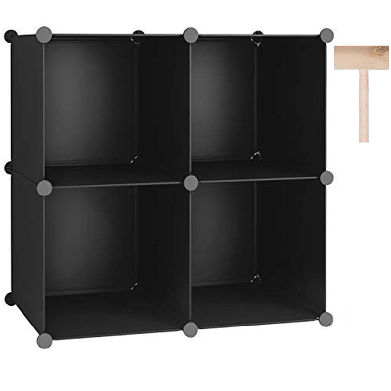Cube Storage Organizer, 4-Cube Shelves Units, Closet Cabinet, Diy Plastic Modu