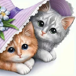 12 x 12 Inch Cat Diamond Painting Kit for Adults, 5D Full Drill Gem Art Craft