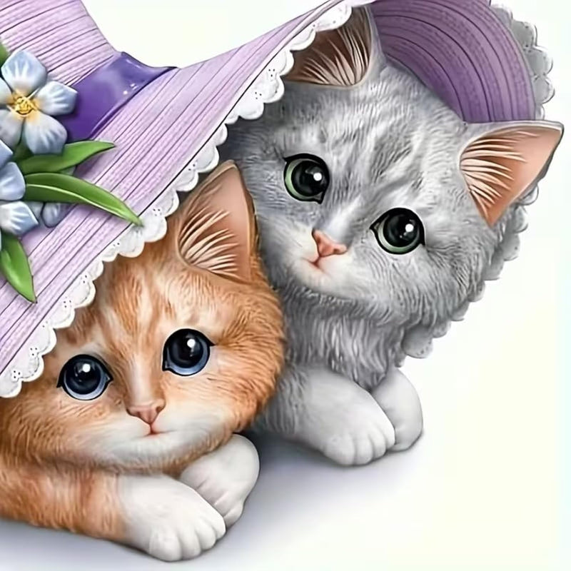 12 x 12 Inch Cat Diamond Painting Kit for Adults, 5D Full Drill Gem Art Craft