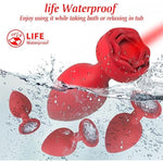 Anal Plug Sex Toys Vibrators 4Pcs Butt Plug Remote Control With 10 Vibrating Modes, Adult Toys For Woman Men Couples Prostate Massager Red