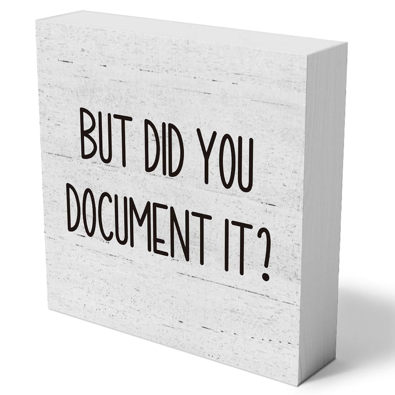 Rustic Wooden Box Sign - Funny Home Office Decor Sign For Shelf - 5 X 5 Inches