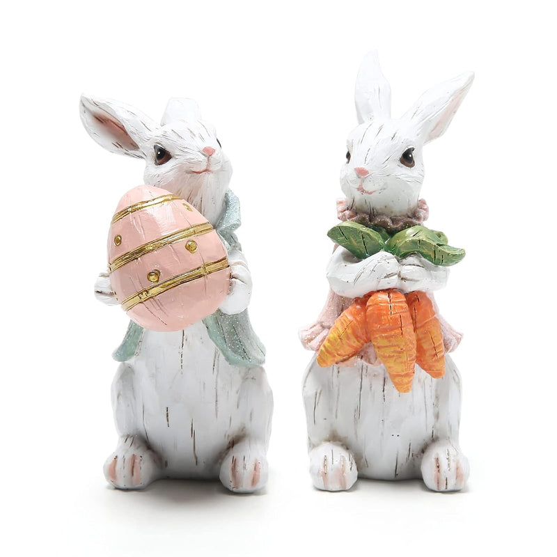 Easter Bunny Decorations Spring Home Decor Bunny Figurines(Easter White Rabbit