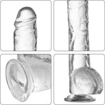 Soft Realistic Dildo Strong Suction Cup for Hands-Free Play, 9.4 Inch