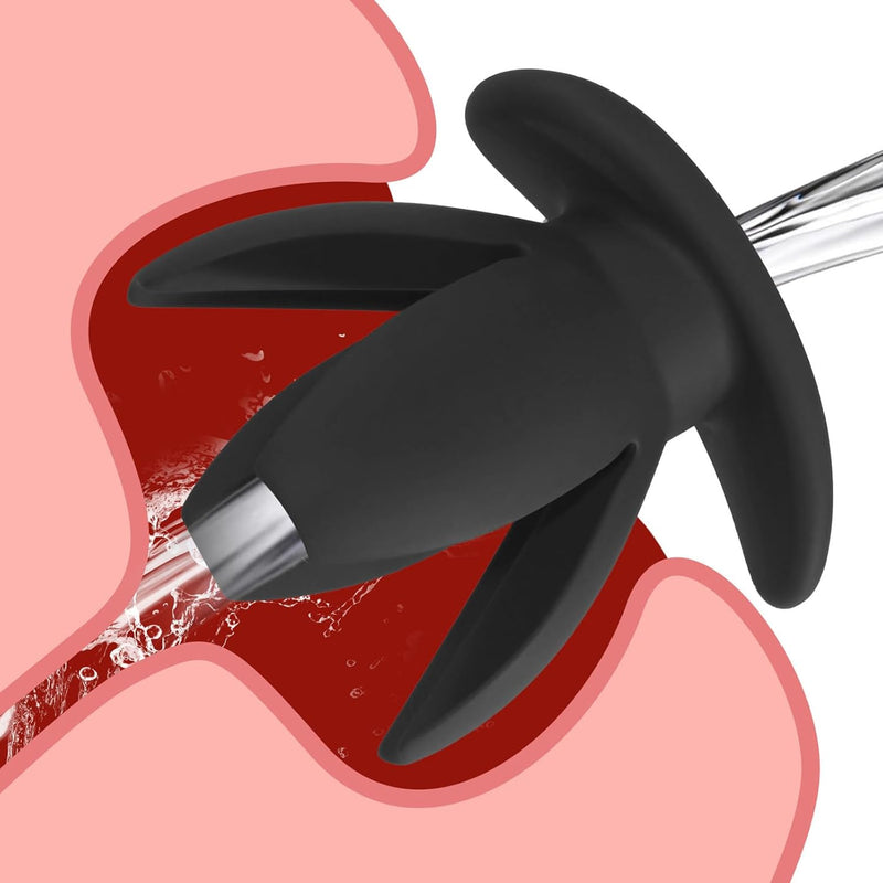 Hollow Tunnel Silicone Flared Expanding Butt Plug Stretcher Waterproof Ass Anchor, Four Petal-Shaped Anus Dilator Dilating Anal Stimulator Adult Sex Toys For Men Gay Women Couples Bdsm Games