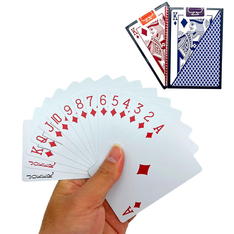 Plastic Waterproof Playing Cards,2 Decks,Red And Blue,Premium Professional