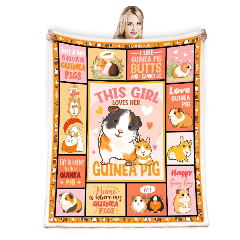 Guinea Pig Fleece Throw Blanket For Girls,Just A Girl Who Loves Guinea Pigs Bl