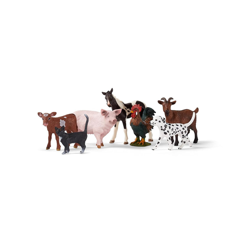 Schleich Farm World 7-Piece Farm Animal Gift Set Including Dalmatian, Cat,