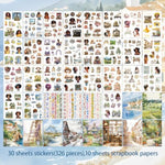 326 Pcs Black Girl Planner Sticker Book with Washi Tape for Journals & Scrapbooks