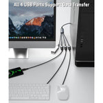 Usb Splitter Y Cable 1Ft,1 Male To 4 Female Usb-A Expander Hub,Multi Usb Port Extender,Extra Multiport Data Charger Split Adapter For Mac Macbook,Car,Xbox One Series X/S,Flash Drive,Hdd,Laptop