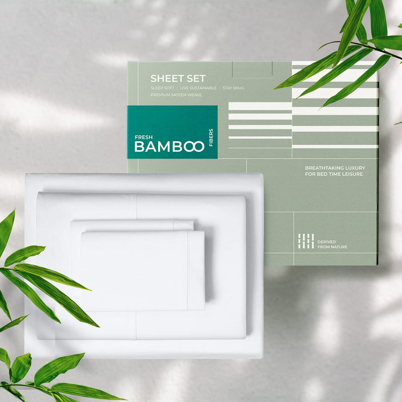 Viscose From Bamboo Sheets, 5 Piece Set, Sheets For Split King Size Bed, With