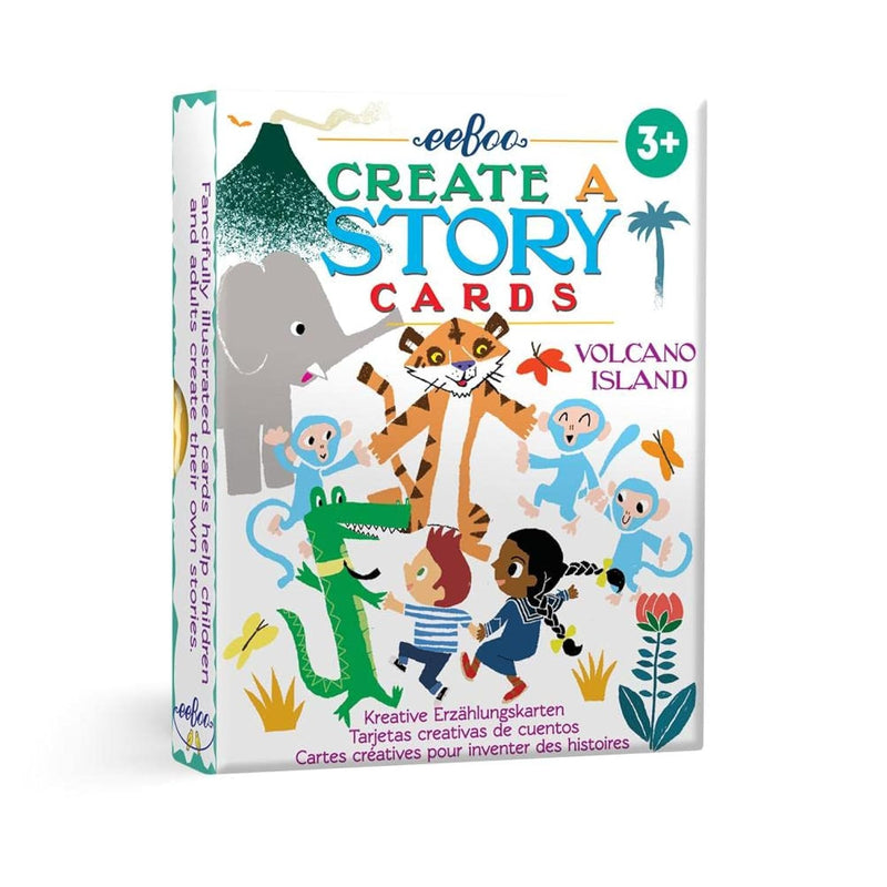 eeBoo: Create a Story Cards, Tell Me a Story, Volcano Island, 36 Cards Incl