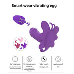 Soft Silicone Butterfly Wearable Vibrator, Rechargeable Panty Vibrator Clitoral Vibrator With 10 Vibration Modes Adult Sex Toy For Women - Purple