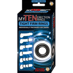 Black Firm Erection Rings for Men - Set of 10