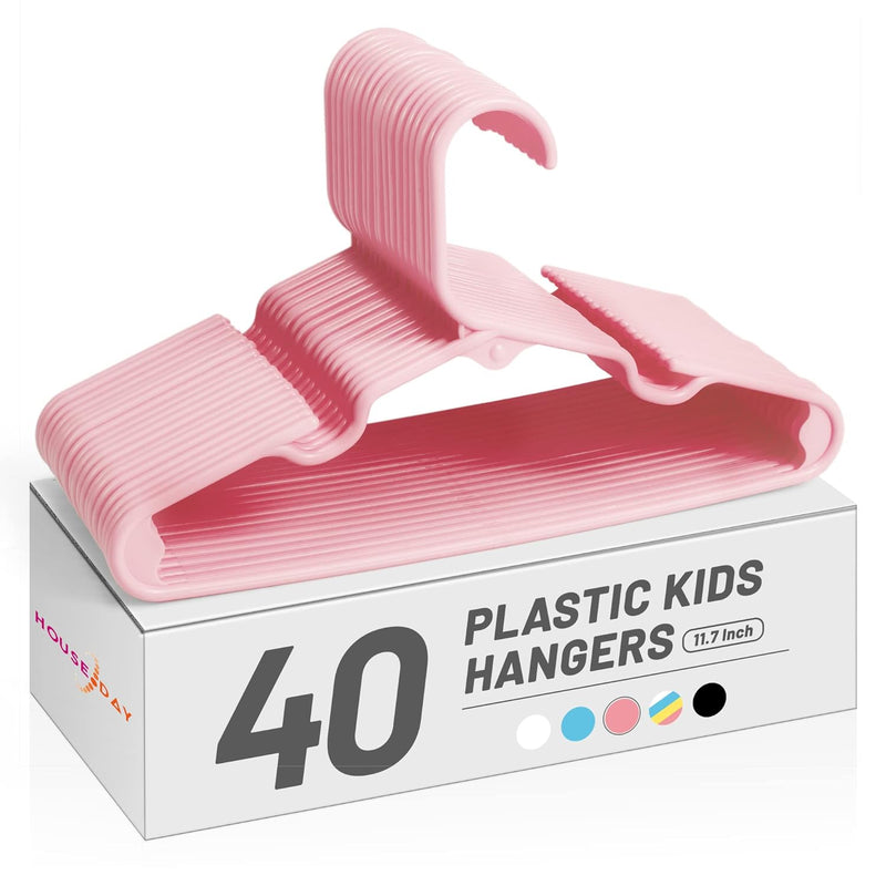 Kids Hangers 40 Pack, Premium Baby Hangers For Closet, Slim Plastic Hangers Cute