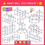 Fort Building Kit For Kids,Stem Construction Toys, Christmas & Birthday Gift For 4 5 6 7 8 9 10 11 12 Years Old Boys And Girls,Ultimate Creative Set For Indoor & Outdoors Activity,140 Pcs,Original