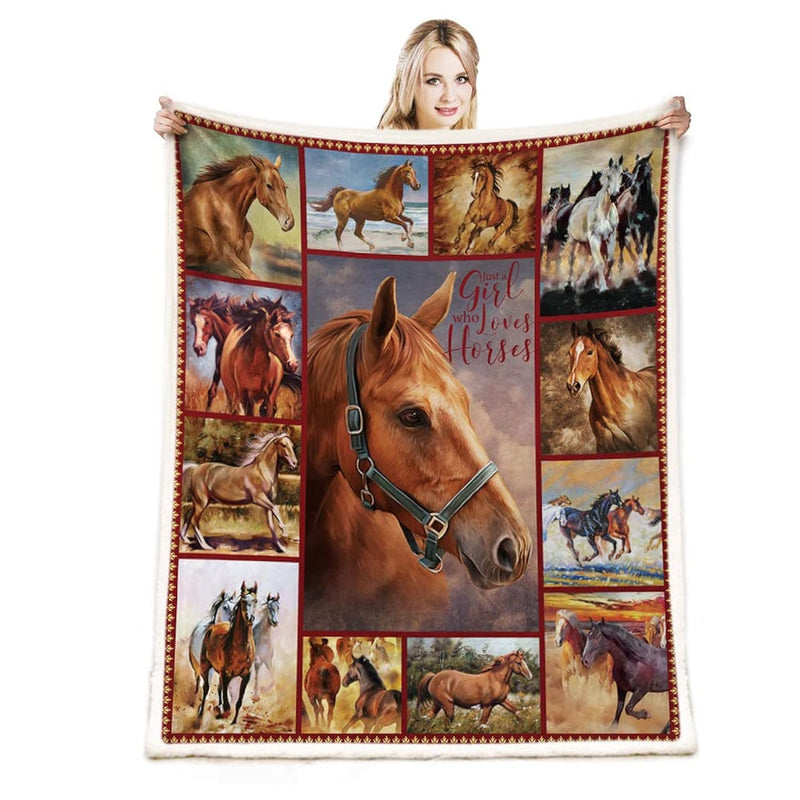 Horse Blanket,Horse Gifts For Girls Throw Blanket,Horse Gifts For Women Blanke