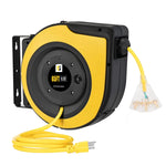 Retractable Extension Cord Reel,65 Feet 12 Awg/3C Sjtow Heavy Duty Power Cord,