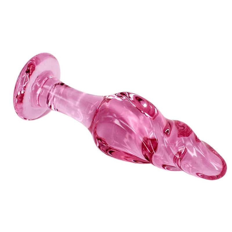 4.3 Inches Pink Glass Pleasure Wand For Anal Sex Play, Small Anal Butt Plug For Beginner Starter