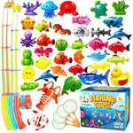 Magnetic Fishing Game Pool Toys For Kids - Bath Outdoor Indoor Carnival Party Water Table Toys Fish For Kids Age 3 4 5 6 Years Old 2 Players Gift (Large)