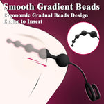 Anal Beads Butt Plug With Penis Cock Rings Adult Anal Sex Toys For Women Men, Flexible Silicone Anal Plug Prostate Massager Graduated Design Bullet G Spot Stimulor For Couples Play-Black
