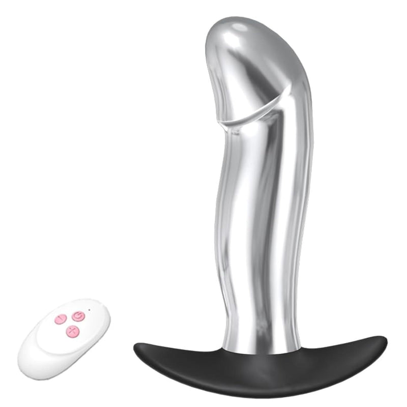10 Modes Remote Metal Anal Vibrator, USB Recharge Anal Plug Butt Plug Vibrator with Ring Adult Sex Toy for Women Men