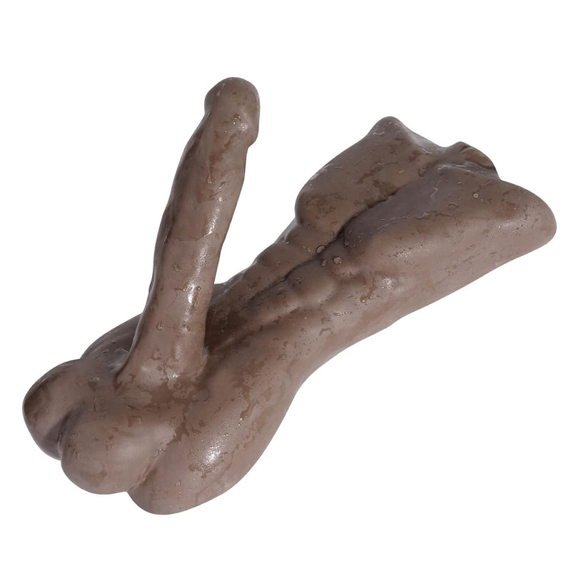 Torso Male Sex Doll with Flexible Dildo Realistic Sex Huge Cock for Women, Unisex Masturbator Sex Toy for Men Women Gay Couple -13.3 * 6.7 inch, 4.4LB (Beige)