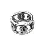 Stainless Steel Cock Ring Penis Ring with 6 Spikes Metal Glans Ring Screw Chastity Device Harder Stronger Erection Delay Enhancing Loop Ring SM Sex Toy for Men