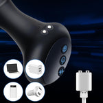 Anal Vibrator Butt Plug Silicone Vibrating Heating Shocking Anal Beads Prostate Massager G-spot Stimulation with 5 Electric Shock Intensities 10 Vibration Modes for Men Women Couples