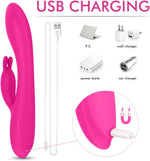 G-Spot Rabbit Vibrator with Heating, 9 Vibration Modes, Dual Motor for Couples