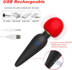 Compact Bullet Vibrator - Waterproof Mini Massager with 10 Modes & 8 Speeds (Red)